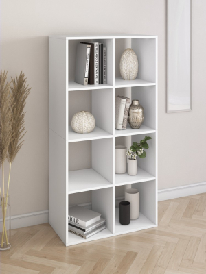 Ник стеллаж 8 ячеек (Белый снег 709х301х1400)